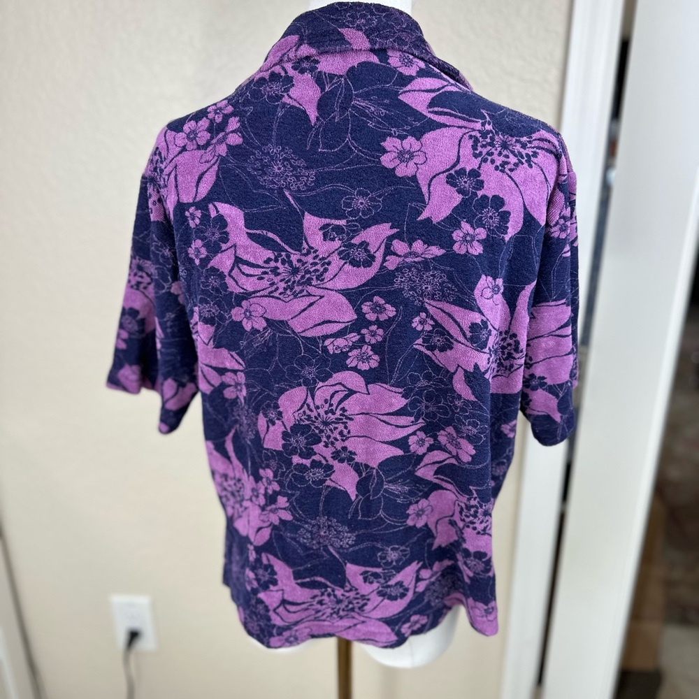 Sundry‎ NWT Size Small Retro floral button down terry cloth shirt - Picture 9 of 15